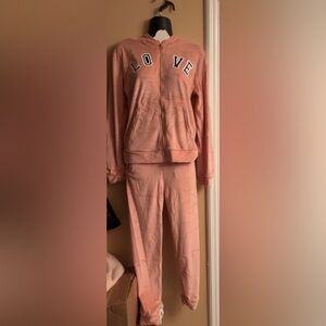 Pink Velour Tracksuit S/M Size NWT